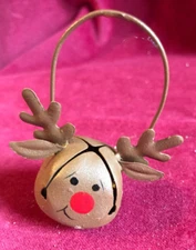 NEW ~ RUDOLPH THE RED NOSED REINDEER METAL 40mm 4 JINGLE BELL LOT ~ 1 or ALL