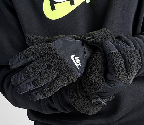 $60 Nike Air Sportswear Sherpa Fleece Gloves Black sz L - Picture 13 of 13