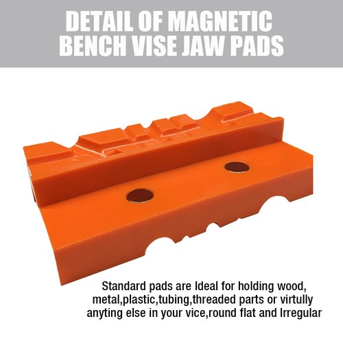 2pc 4.5" Universal Bench Vise Soft Jaw Cover Magnetic Retention Reversible Pads - Picture 4 of 7