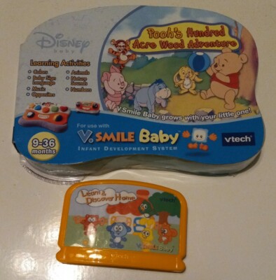 Vtech Baby VSmile Cartridge Baby Pooh Learn Discover Home 9-36 Mo  Infant