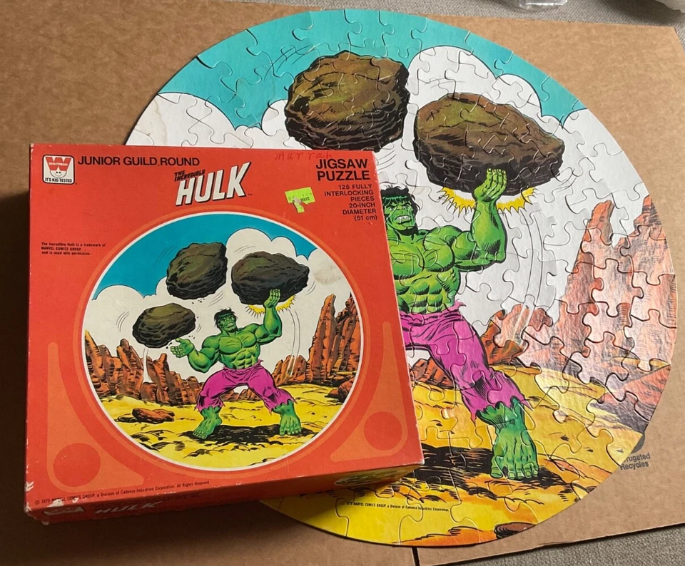 Increíble Rompecabezas Hulk Redondo Whitman Completo Ver Fotos Entrelazado 1979 Foto 4 de 4