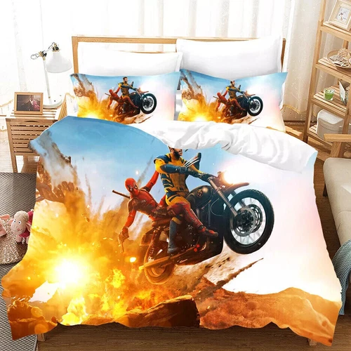 Deadpool Wolverine Quilt Duvet Cover Single Size Bedding Set Decor/Customizable - Picture 1 of 30