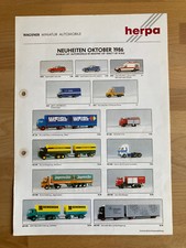 HERPA H0 1:87 Neuheiten Blatt Oktober 1986 zweiseitig ca. A4 gelocht