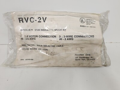 NEW OLD STOCK! RAYCHEM RAYVOLVE STUB INSULATION SPLICE KIT RVC-2V