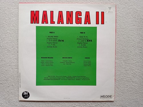 LP 33T MALANGA "Malanga II" LM PRODUCTION LM 6053 FRANCE 1989 RARE VG+ - - Picture 2 of 4