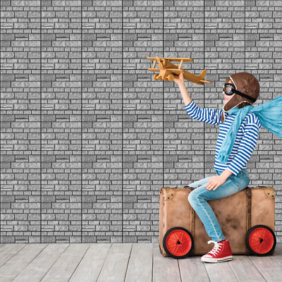 3D Tile Brick Wall Sticker Waterproof Panel Wallpaper 10/20Pcs PVC Self-adhesive