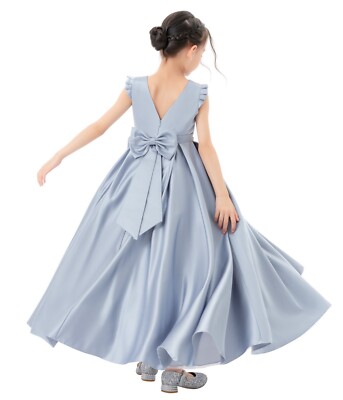 satin flower girl dress Pink Satin Flower Girl Dresses, A-Line Beaded Popular Little Girl Dresses,  D1178