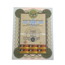 1 pc Zimbabwe Voucher One Googol Containers with UV Large Banknotes Souvenir