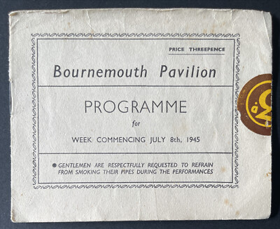 Bournemouth Pavillon Programm für Woche 8. Juli 1945