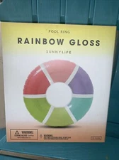 Sunnylife Inflatable Pool Ring Float Rainbow Gloss 43.5 New In Box