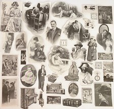 PEOPLE Antique Victorian Clippings Mix Vtg Junk Journal Paper Scrap Ephemera Lot
