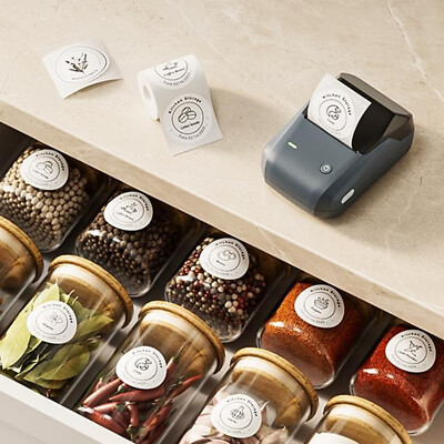 NIIMBOT B1 Label Maker Printable Kitchen Pantry Labels, DIY Spice Jar Labels