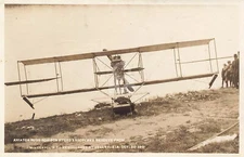 Bellevue, IA, Iowa  Aviator Hugh Robison Hydro Aeroplane RPPC Postcard Copy