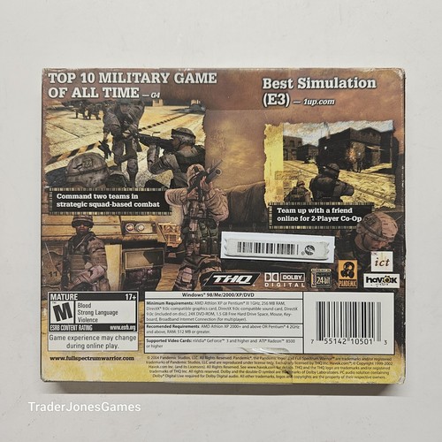 Full Spectrum Warrior Jewel (PC, 2004) New Sealed - Picture 2 of 5