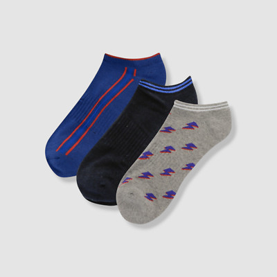 Hot Sox Men's Gray 3 Pack Half-Cushioned Casual Low Cut Socks Size 10-13