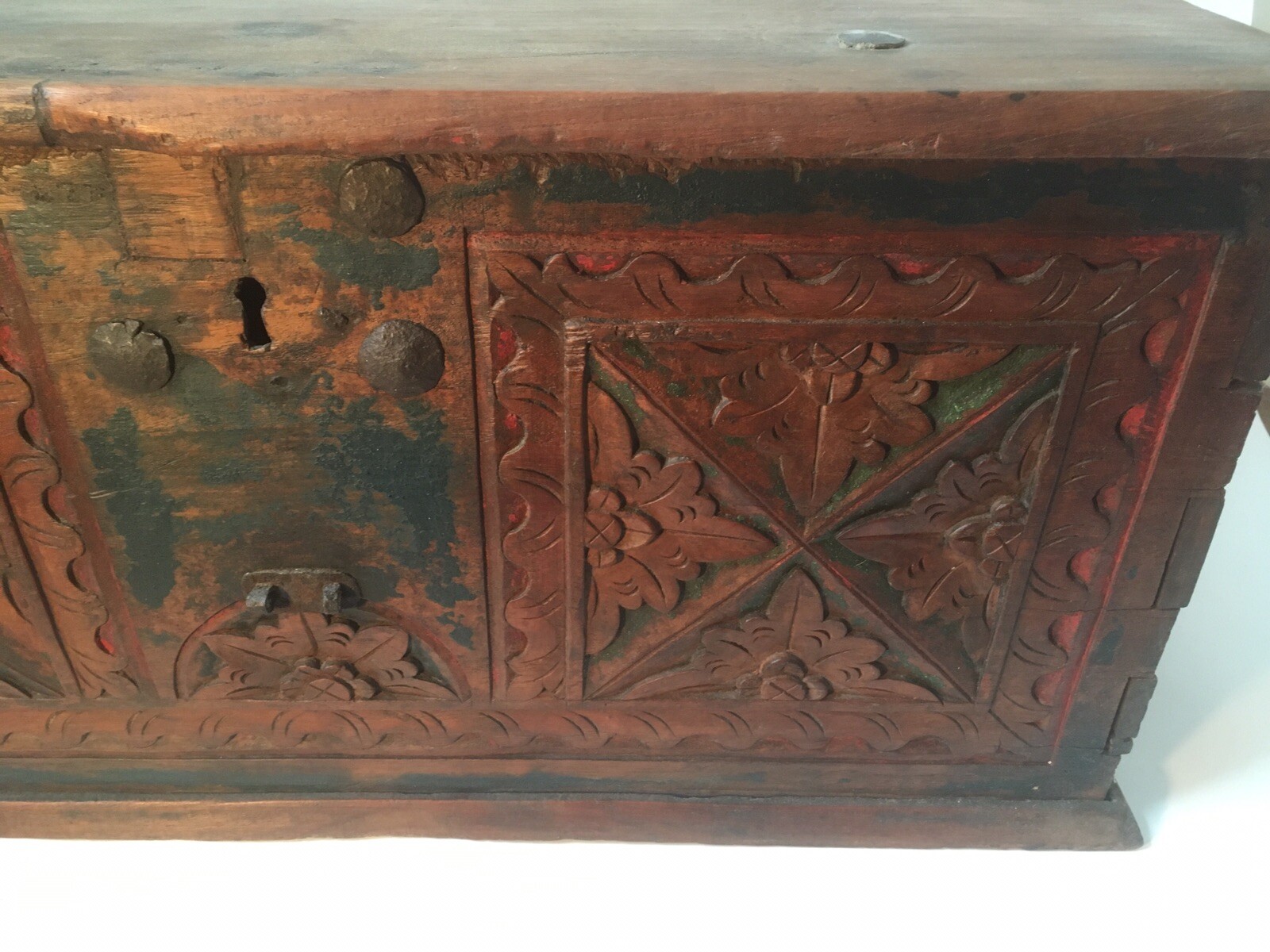 antique asian, Indian carved And Painted Wood chest eBay