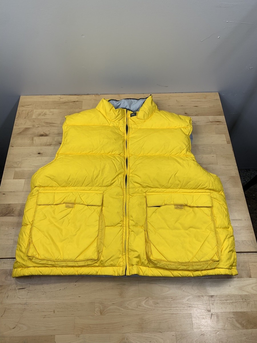 Quiksilver Boys Goose Down Puffer Vest L Reversible Casual Snow