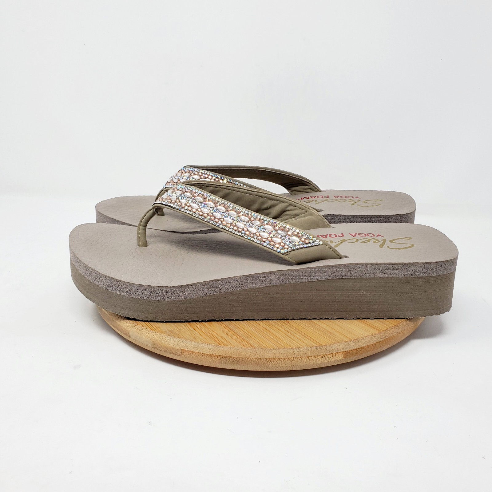 Skechers Sandals Womens Cali Vinyasa Glory Flip Flop Rhinestone