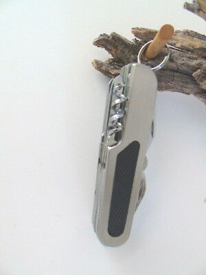 Folding Pocket Knife Portable 10 Function Camping Outdoor Key Ring Nonslip Grip 