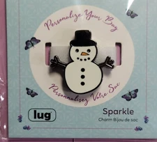 Lug "Snowman" Sparkle Enamel Bag Charm ~ New In Package