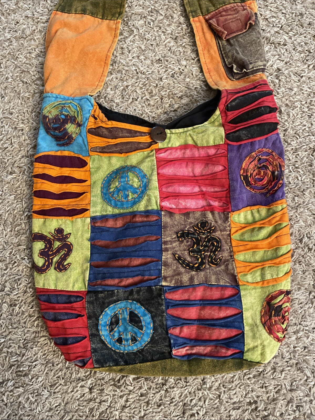 Crossbody Bag Patchwork Distressed Hobo Rising In… - image 2