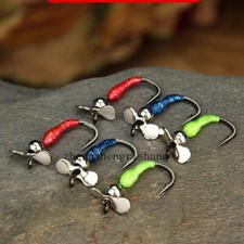 Fly Hook Propeller Glitter White Strip Horse Mouth Warping Beak Microbait 18-14#