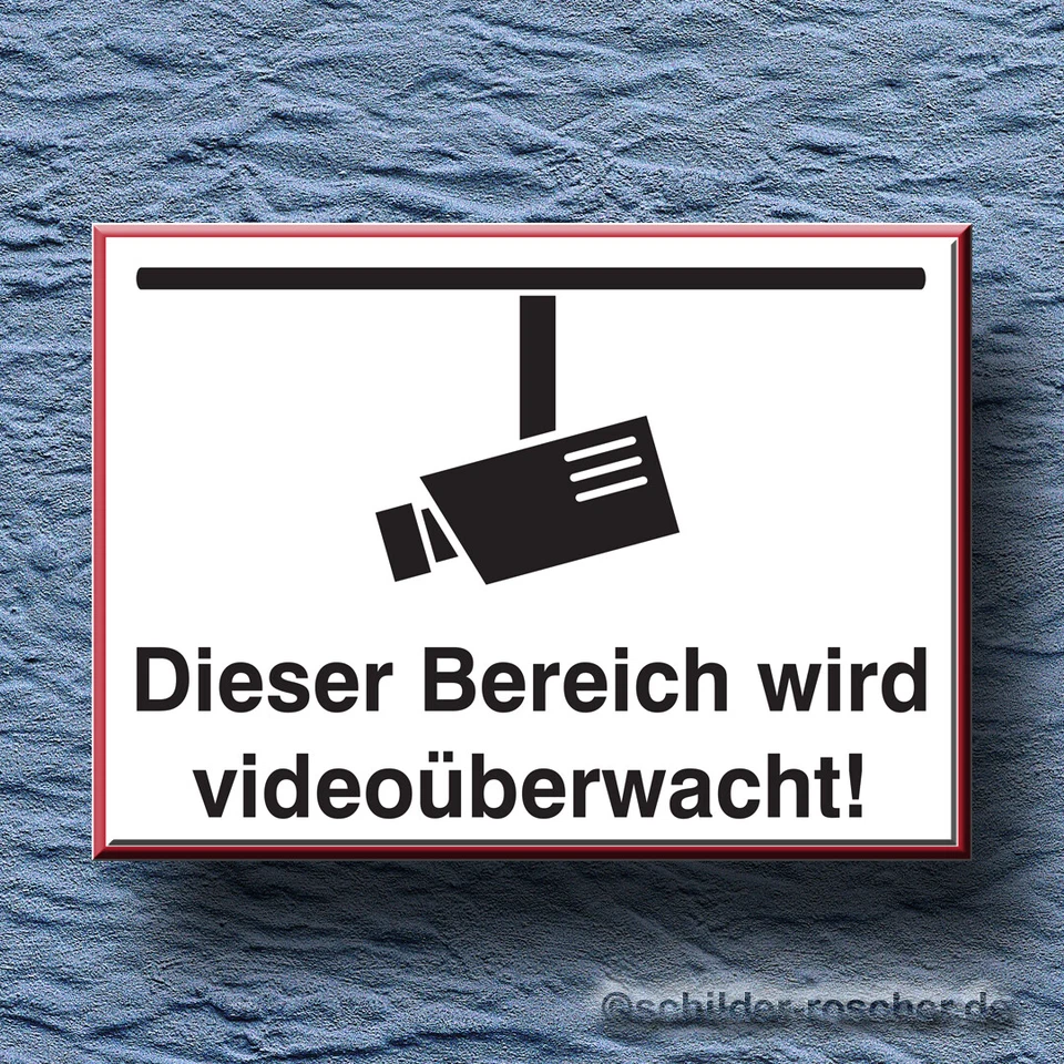 SCHILDER-OSCHER Schild Videoüberwachung, Kameraüberwachung, Warnschild 297 x 210 mm, Befestigung