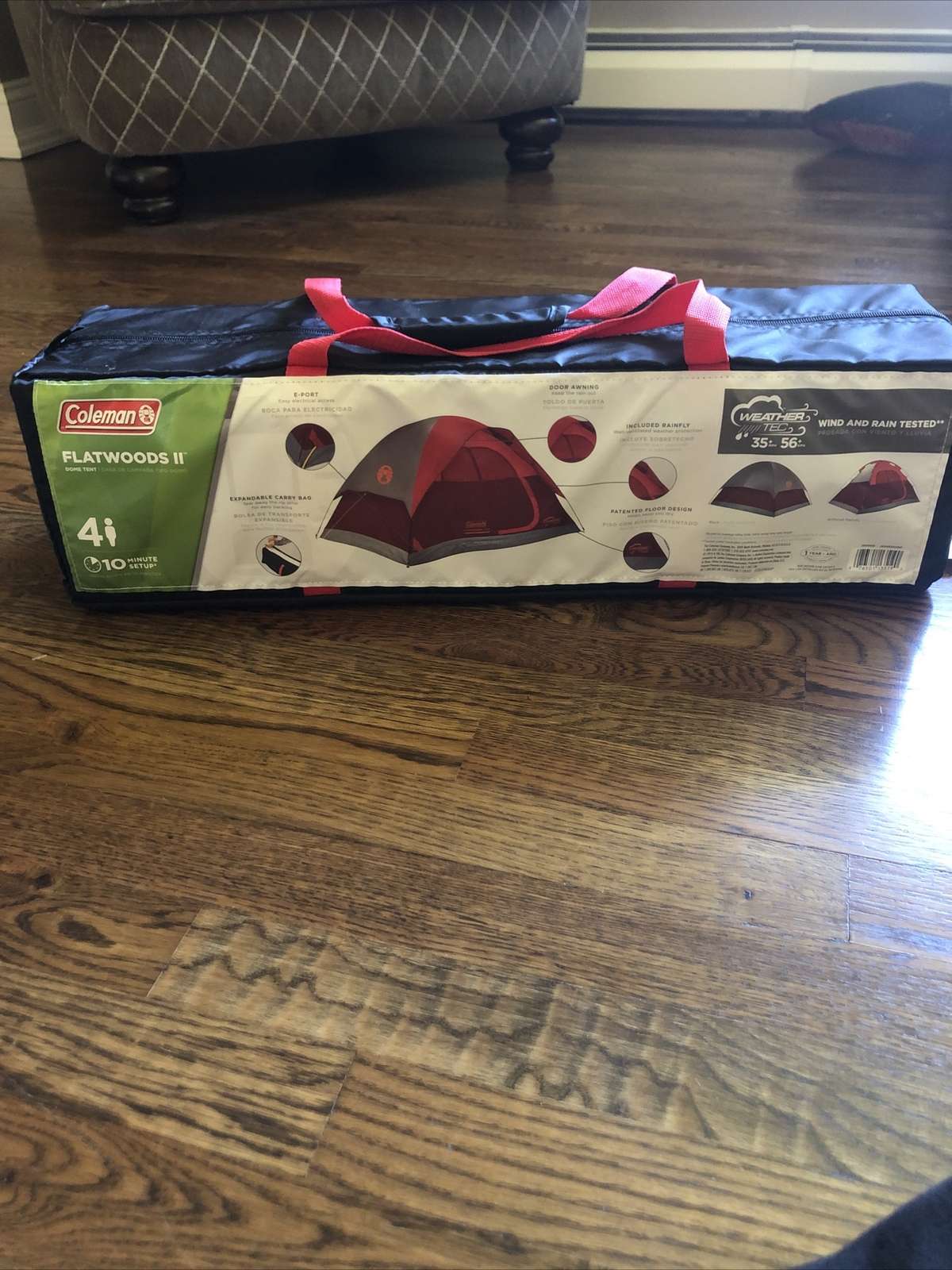 Coleman Flatwoods II 4 Person Tent, Easy Setup, WaterResistant 9ft. X