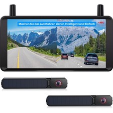 Rückfahrkamera kabellos 6 Zoll 1080p Solar dual Kamera Display Parken