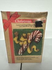 VTG Caron Christmas Candy Cane Delight Latch Pillow Kit K3389 New