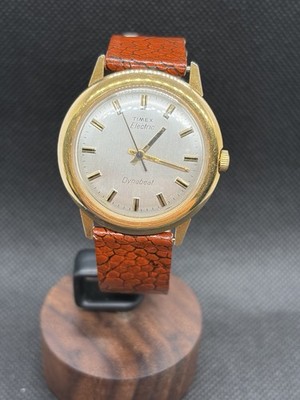 Timex Electric Dynabeat Gold Watch Custom Ostrich Strap Running