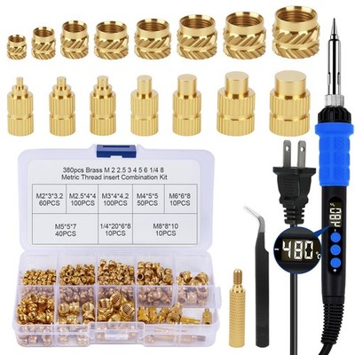 390PCS Soldering Iron Heat Set Insert Tool,90W Digital Soldering Iron with 38...