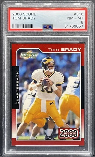 2000 Score - Tom Brady - Rookie Card #316 - RC - THE GOAT - Graded PSA 8 NM-MT