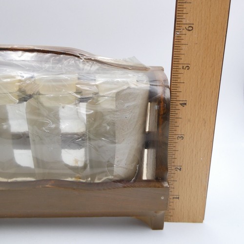 Wood Spice Rack 6 Clear Glass Spice Jars Shakers Labels New in Package - Bild 11 von 11