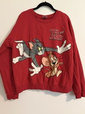 Good Condition Youth Size Large 11/13 Red Tom  Jerry Sweatshirt