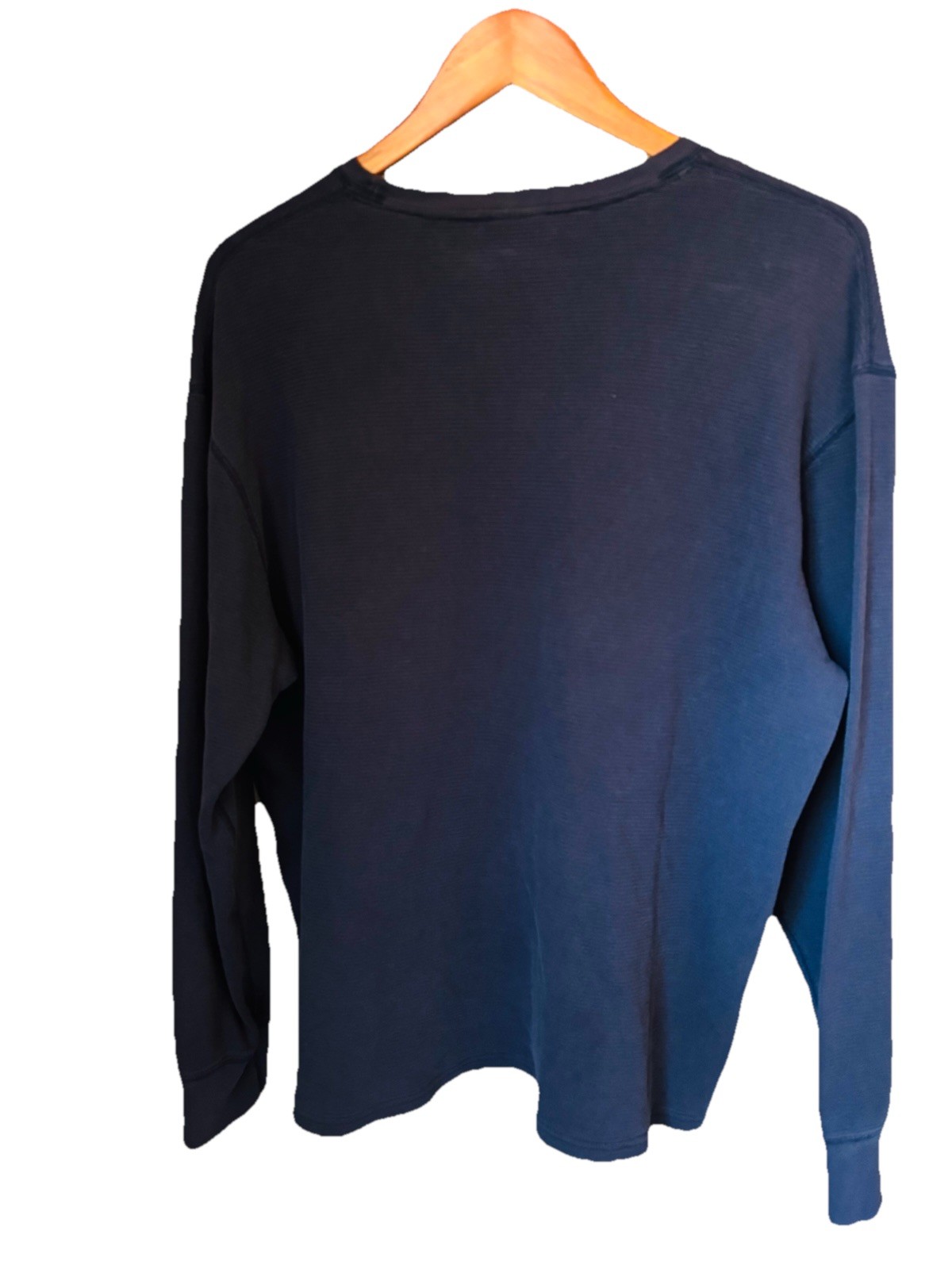 PONY Polo Ralph Lauren Uomo XL Blu Navy Maglia Manica Lunga Pigiama Termico Cotone