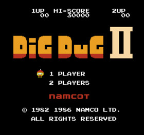 Dig Dug II Namco pre-owned Nintendo Famicom NES Tested