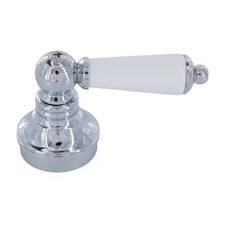 Faucet Lever Handle in Chrome with White Tip