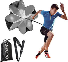 Running Speed Training 56" Parachute with Adjustable Strap, Free Carry Bag. Spee