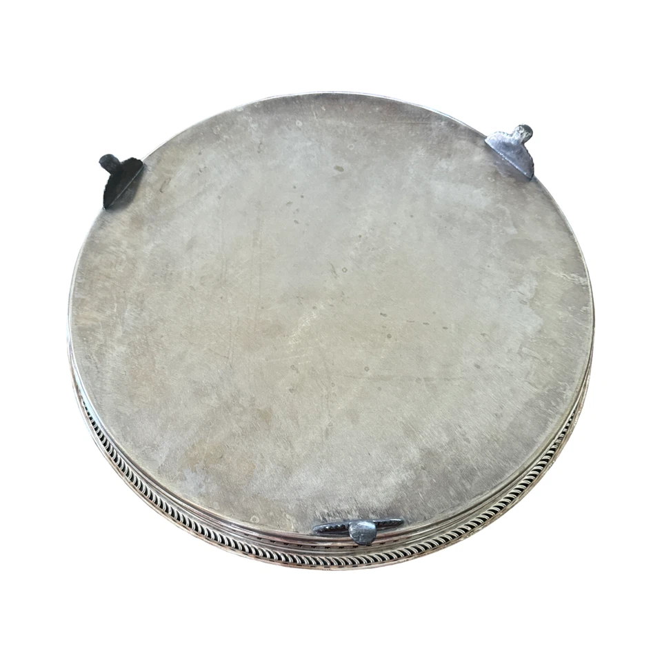 复古布里斯托尔银 EPCA 15 英寸银版画廊托盘脚刻 — 第 3/4 张图片