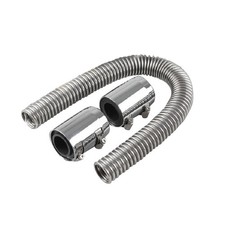 24in Polished Stainless Steel Flex Radiator Hose Kit W End Caps Upper Lower 24in Polished Stainless Steel Flex Radiator Hose Kit W End Caps Upper Lower