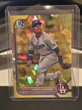 Eddys Leonard 2022 Bowman Chrome Draft Sapphire Yellow Refractor #/99