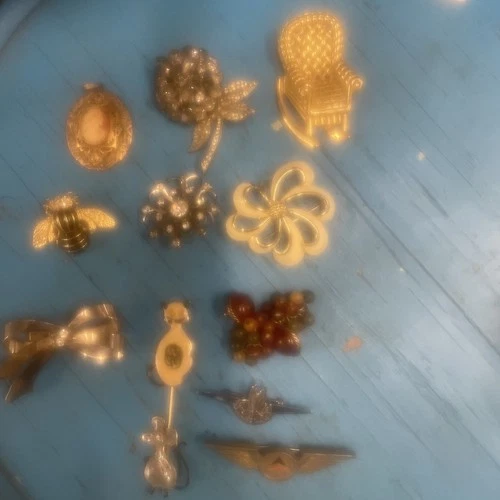 Vintage Novelty Brooch Pin Lot Costume Jewelry Figural Retro