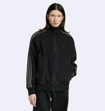 Adidas Mens Black Denim Firebird Jacket Track Top M Medium New Nwt