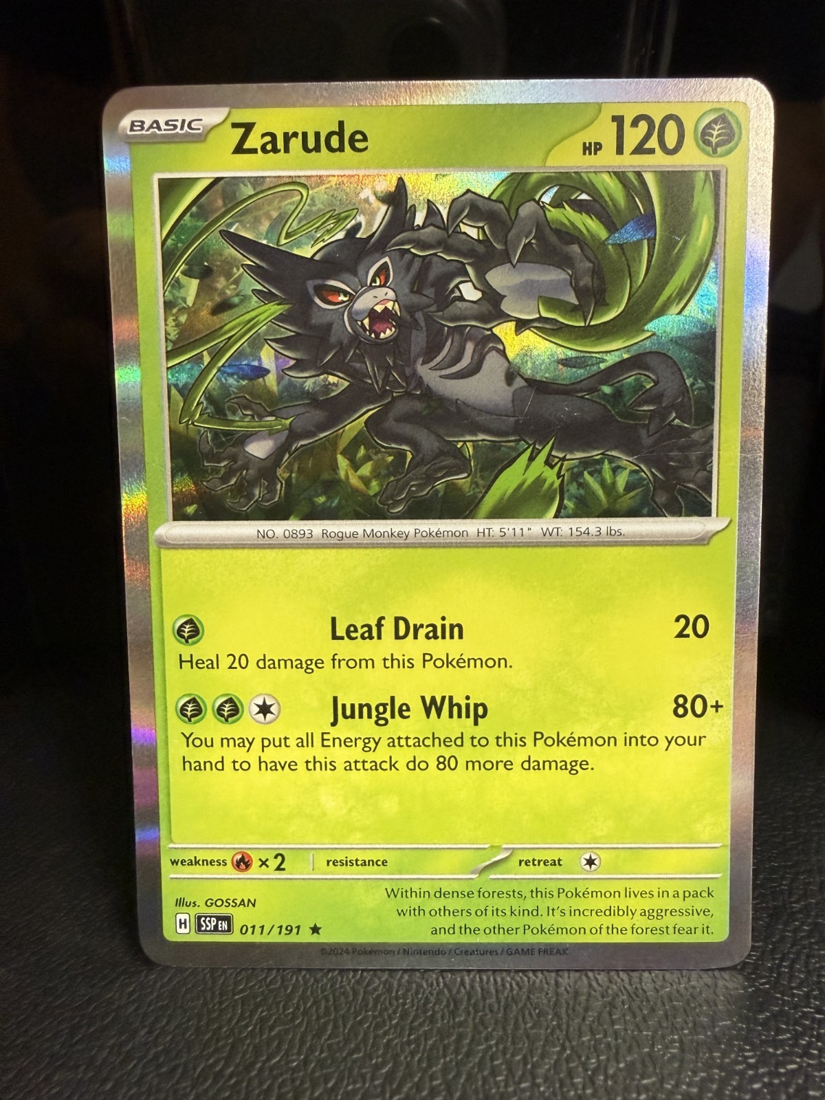 Pokémon TCG Pokémon Zarude Zarude Rare 011/191 Holo