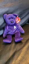 TY Beanie Babies - Princess Diana Purple Teddy Bear 1997 Retired Plush Baby