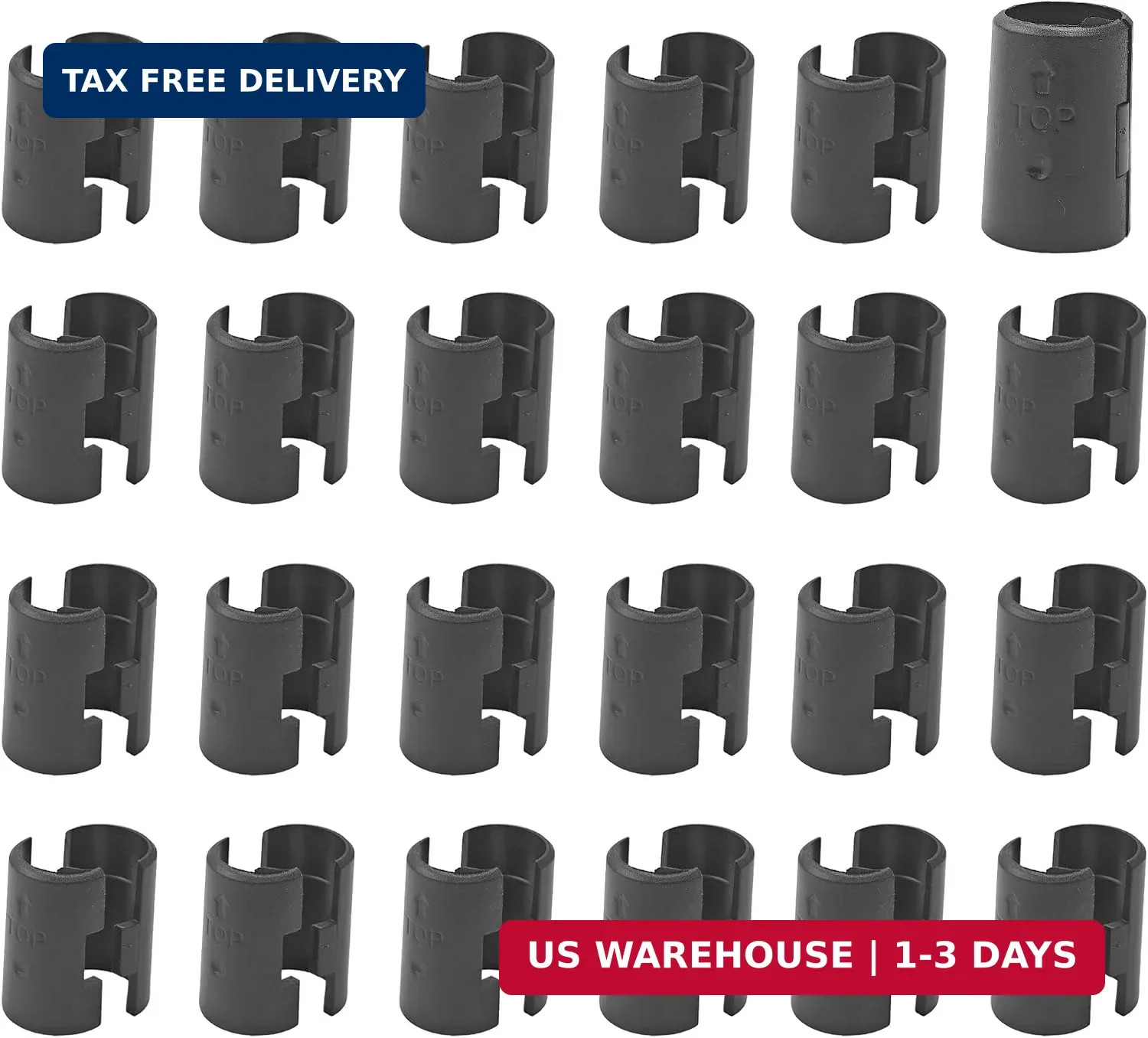 48PCS Wire Shelf Clips for 5/8" Post, 24 Pairs Plastic Lock Clips Metal Wire She