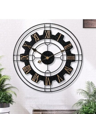 Wanduhr groß 50 cm Metall | moderne leise römische Ziffern Deko Zuhause