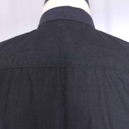 Blackberrys mandarin collar pleated shirt mens L P2P 21 Black l/s Giza cotton - Picture 6 of 15