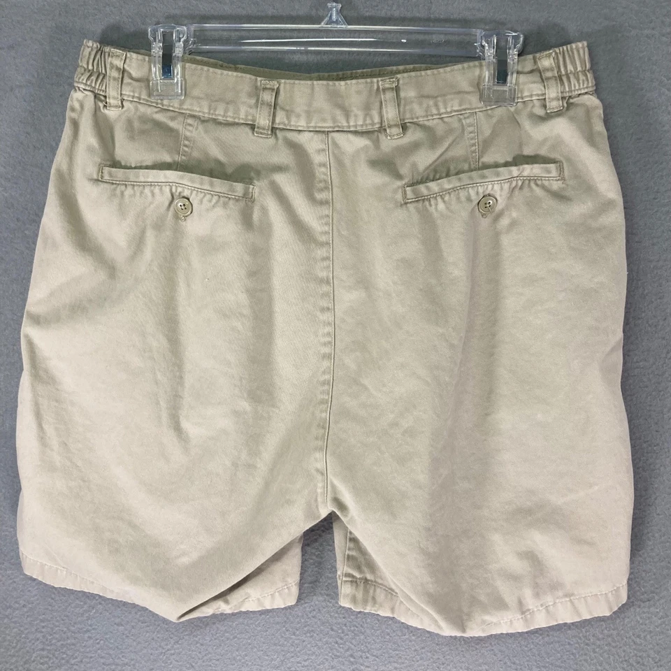 Pantalones Cortos Cherokee Para Hombre Plisados Caqui Algodón Talla 36 Cintura Elástica Informales Foto 2 de 4